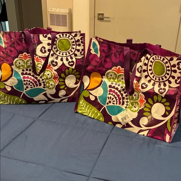 Vera Bradley Market Floral Totes (2) “Plum Crazy”. 10.00 each - Picture 1 of 5